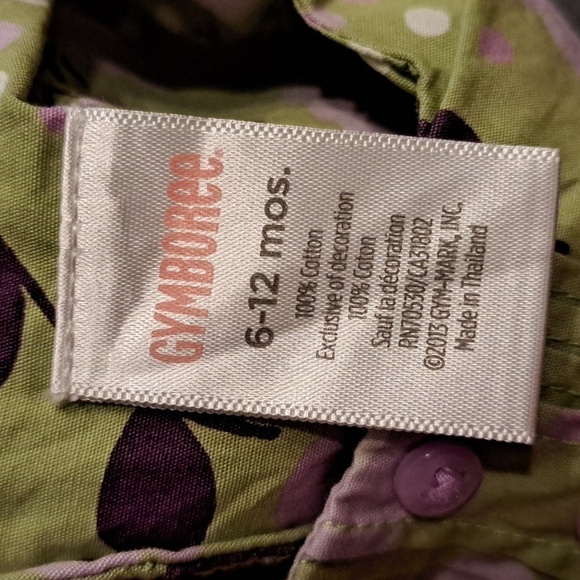 Gymboree girls 6-12 months green & purple blouse - Picture 4 of 6